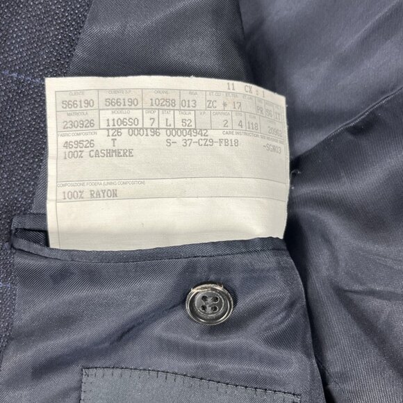 Ermenegildo Zegna Blazer Mens 52 Large Windowpane 100% Cashmere Italy Jacket - Picture 5 of 14
